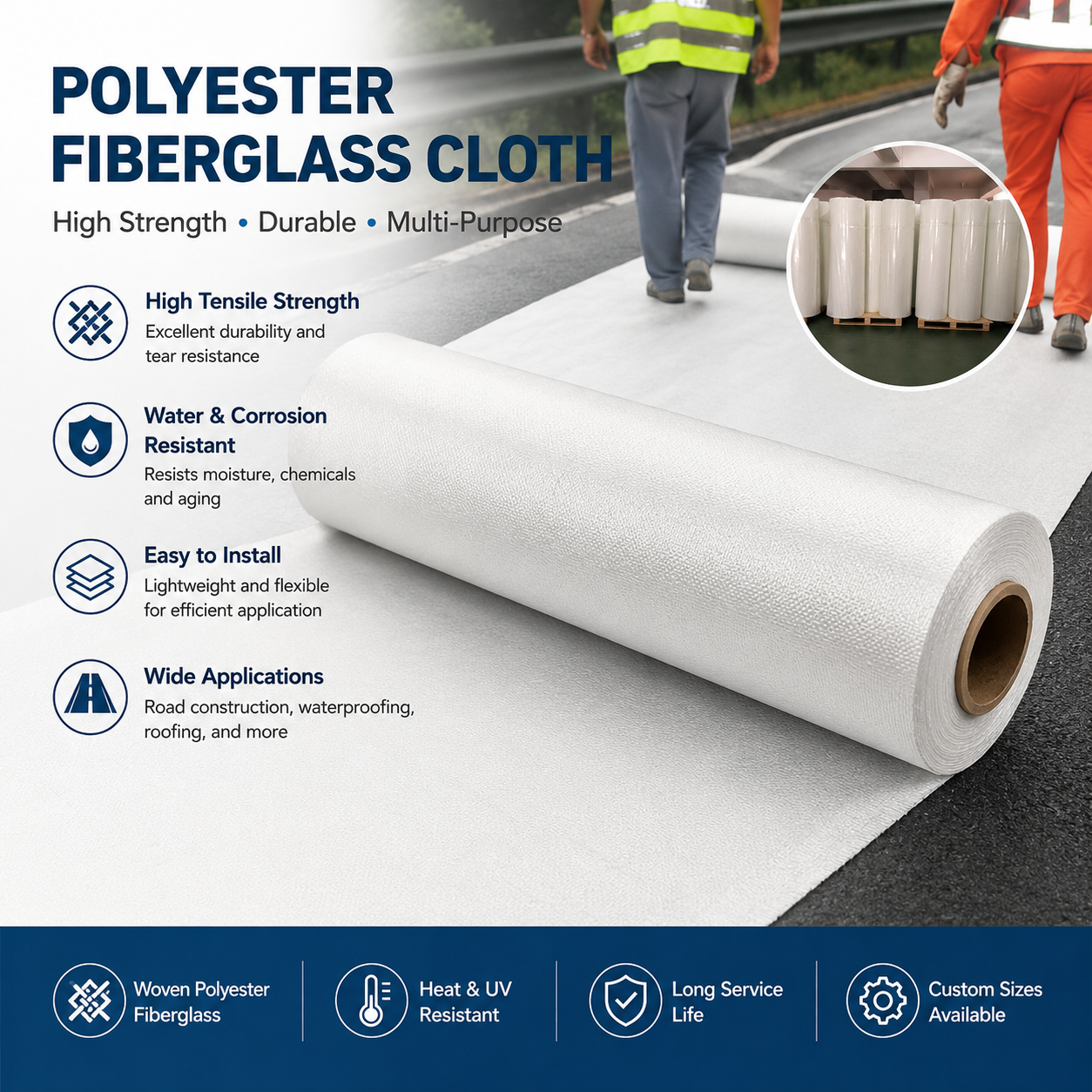 Polyester-glasfiberdug